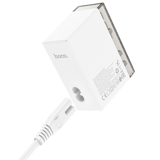 Alimentator Hoco Wall Charger Fuerza  - 3x USB, 3x Type-C, 65W with Cable DC - White N36