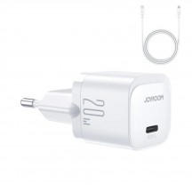 Alimentator JoyRoom Wall Charger  - Type-C, 20W with Cable Type-C to Lightning - White JR-TCF02