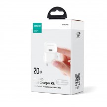 Alimentator JoyRoom Wall Charger  - Type-C, 20W with Cable Type-C to Lightning - White JR-TCF02