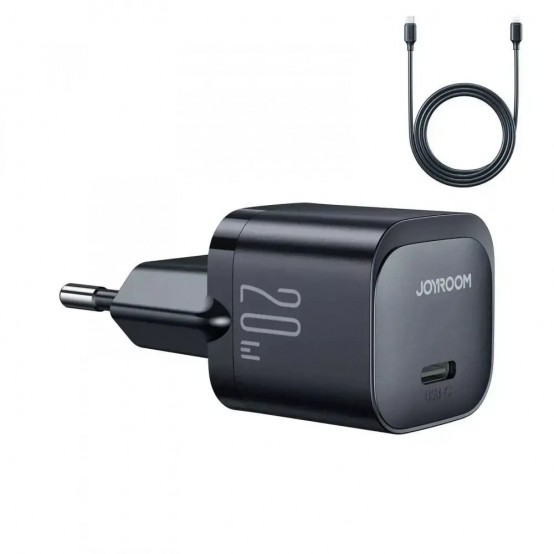 Alimentator JoyRoom Wall Charger  - Type-C, 20W with Cable Type-C to Lightning - Black JR-TCF02