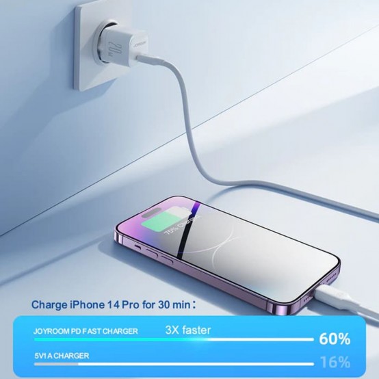 Alimentator JoyRoom Wall Charger  - Type-C, 20W with Cable Type-C to Lightning - Black JR-TCF02