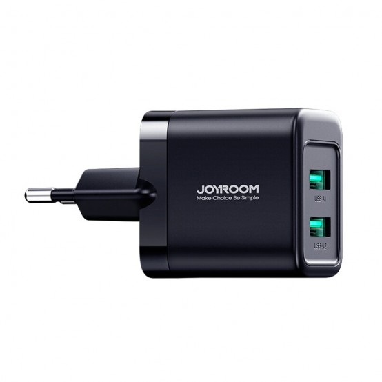 Alimentator JoyRoom Wall Charger  - Dual USB, EU Plug, Quick Charge, 2.4A, 12W - Black JR-TCN01