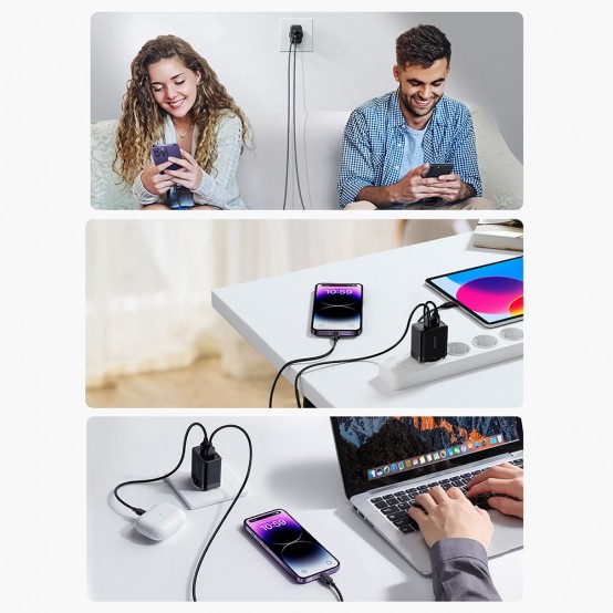Alimentator JoyRoom Wall Charger  - Dual USB, EU Plug, Quick Charge, 2.4A, 12W - Black JR-TCN01