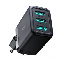 Alimentator JoyRoom Wall Charger  - 3x USB, 3.4A, 17W - Black JR-TCN02