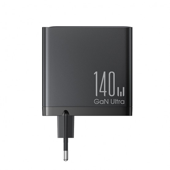 Alimentator JoyRoom Wall Charger  - GaN, USB, 3x Type-C, Super Fast Charging 140W, with Cable Type-C,  240W, 1.2m - Black JR-TC