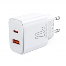 Alimentator JoyRoom Wall Charger  - USB, Type-C, 20W, with Cable Type-C to Lightning, 1m - White JR-TCF05