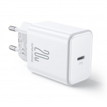 Alimentator JoyRoom Wall Charger  - Type-C, Quick Charge, 20W, with Cable Type-C to Lightning, 1m - White JR-TCF06