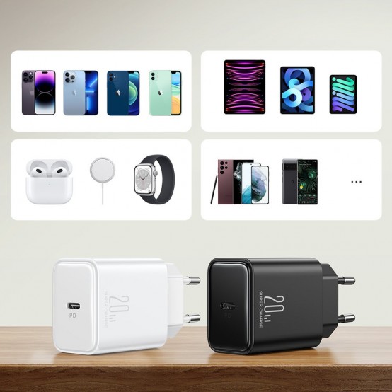 Alimentator JoyRoom Wall Charger  - Type-C, Quick Charge, 20W - White JR-TCF06
