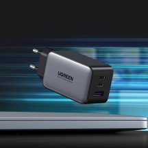 Alimentator Ugreen Wall Charger  - USB-A, QC 3.0, 2x USB-C, PD, GaN 65W, 3.25A - Black 10335