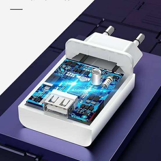 Alimentator USAMS Travel Charger Kit T48  - Wall Charger T22 USB-A QC 3.0, 18W, 3A with Type-C Cable 1.0m - White T48OCLN01