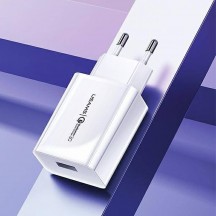Alimentator USAMS Travel Charger Kit T48  - Wall Charger T22 USB-A QC 3.0, 18W, 3A with Type-C Cable 1.0m - White T48OCLN01