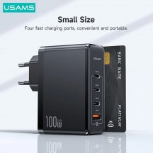 Alimentator USAMS Wall Charger US-CC163 T50  - 3 x Type-C, USB, 100W - Black CC163TC01