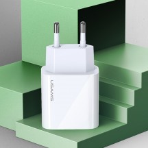 Alimentator USAMS Wall Charger T34  - USB-C Port, PD, Fast Charge, 20W, 3A - White US-CC118