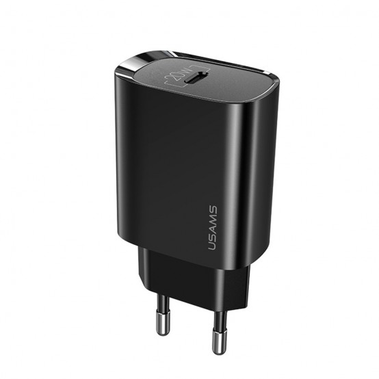 Alimentator USAMS Wall Charger T39  - USB-C, PD, Fast Charge, 20W, 3A - Black US-CC131