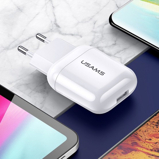 Alimentator USAMS Wall Charger T19  - Single USB, 2.1A - White US-CC078