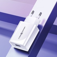 Alimentator USAMS Wall Charger T22  - USB-A QC 3.0, 18W, 3A - White US-CC083