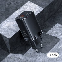 Alimentator USAMS Wall Charger T41  - GaN Mini, USB port, PD, QC Fast Charge, 47W, 3A - Black US-CC137