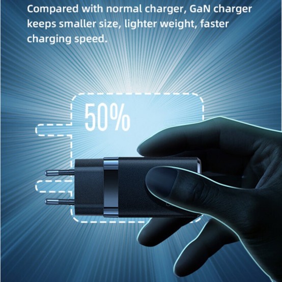 Alimentator USAMS Wall Charger T41  - GaN Mini, USB, PD, QC Fast Charge, 47W, 3A - White US-CC137