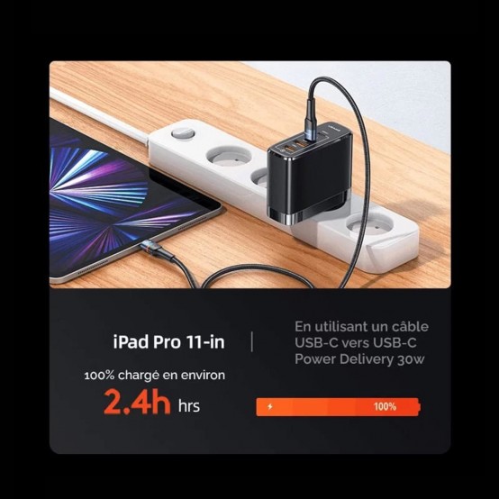 Alimentator USAMS Wall Charger US-CC163 T50  - 2 x Type-C, 2 x USB, 100W - Black CC145TC01