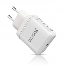 Alimentator Yesido Wall Charger  - Type-C, PD, 18W, 3A - White YC23