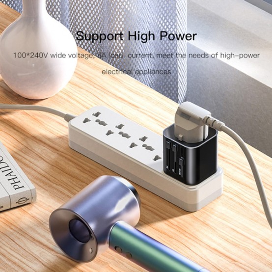 Alimentator Yesido Wall Charger  - for Travel, EU, UK, US, AUS, 3.4A - Black MC09