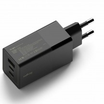 Alimentator  Wall Charger - USB, 2x Type-C, GaN Fast Charging 65W - Black