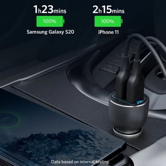 Alimentator  Car Charger PowerDrive III  - 2x USB, QC 3.0, 36W - Black A2729G11