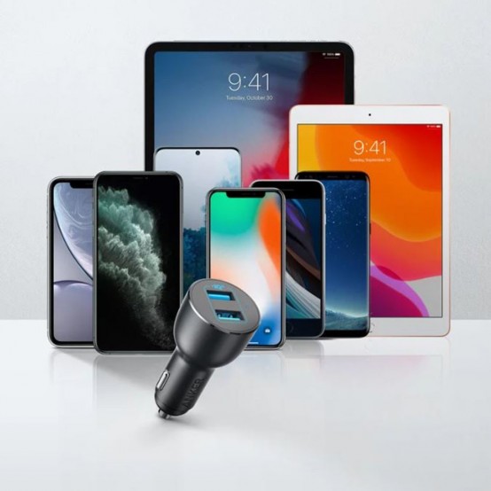 Alimentator  Car Charger PowerDrive III  - 2x USB, QC 3.0, 36W - Black A2729G11