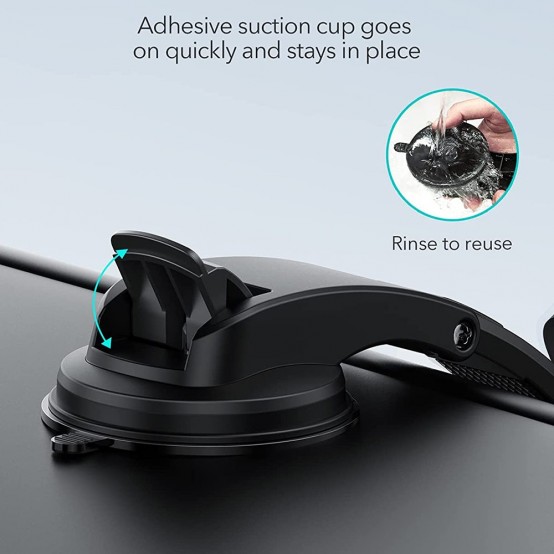 Alimentator  Car Holder with Wireless Charger HaloLock - MagSafe Compatible for Dashboard, 15W - Black