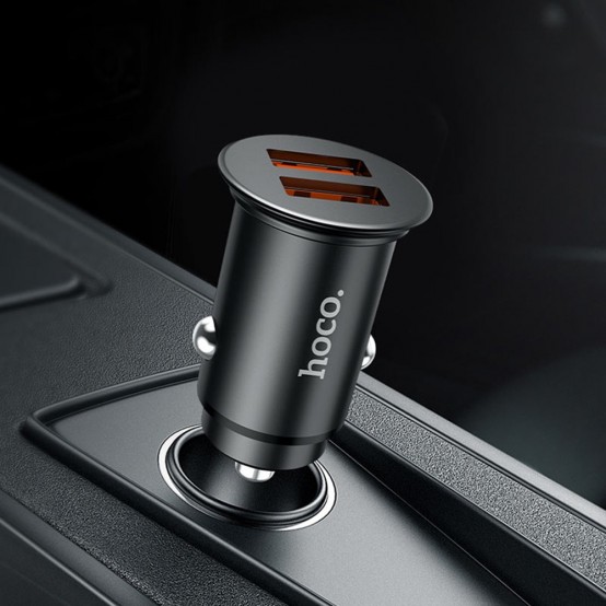 Alimentator Hoco Car Charger  - 2xUSB-A, QC 3.0, 36W, 3A - Black NZ1 Developer