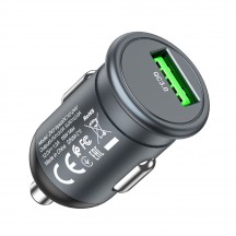 Alimentator Hoco Car Charger Mighty  - USB-A, QC 3.0, 18W, 3A - Black Z43