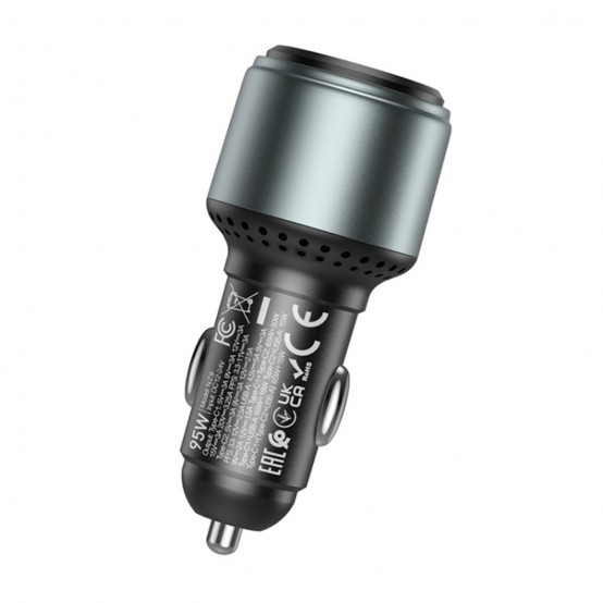 Alimentator Hoco Car Charger Galloper  - USB, 2x Type-C, Fast Charging, 95W - Black NZ9