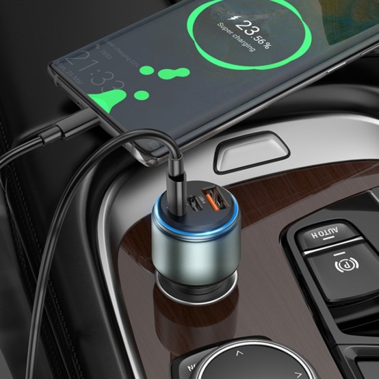 Alimentator Hoco Car Charger Galloper  - USB, 2x Type-C, Fast Charging, 95W - Black NZ9