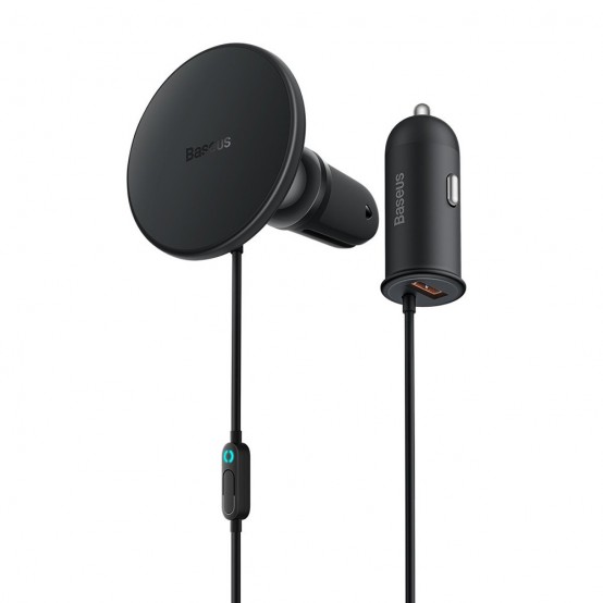 Alimentator Baseus MagSafe Car Charger CW01  - with AirVent Holder, USB-A 25W, 15W for Wireless Charging - Black SUCX040001