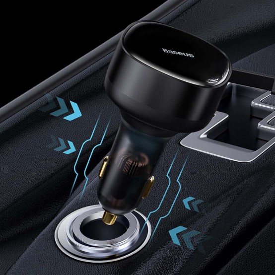 Alimentator Baseus Car Charger Enjoyment  - Fast Charging, 33W, with Cable 2x Type-C, 75cm - Black C00035500111-00
