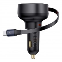 Alimentator Baseus Car Charger Enjoyment Pro  - Type-C, Fast Charging, 60W, with Cable Type-C, 70cm - Black C00057802111-01