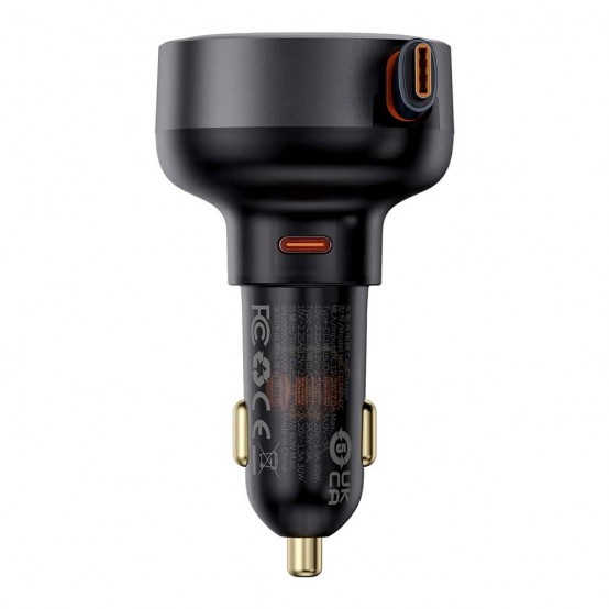 Alimentator Baseus Car Charger Enjoyment Pro  - Type-C, Fast Charging, 60W, with Cable Type-C, 70cm - Black C00057802111-01