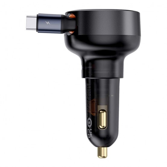 Alimentator Baseus Car Charger Enjoyment Pro  - Type-C, Fast Charging, 60W, with Cable Type-C, 70cm - Black C00057802111-01