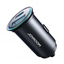 Alimentator JoyRoom Car Charger  - USB, Type-C, RGB Lights, Fast Charging, 3A, 60W - Black JR-CCN04