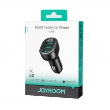 Alimentator JoyRoom Car Charger  - 3x USB, Digital Display, 17W - Black JR-CCD03