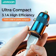 Alimentator JoyRoom Car Charger  - Dual USB, Fast Charging 3.1A, 15W - Black C-A06