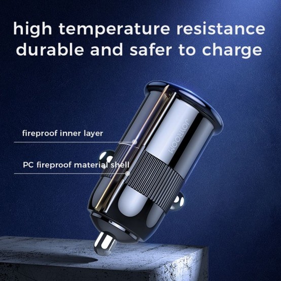 Alimentator JoyRoom Car Charger  - Dual USB, Fast Charging 3.1A, 15W - White C-A06