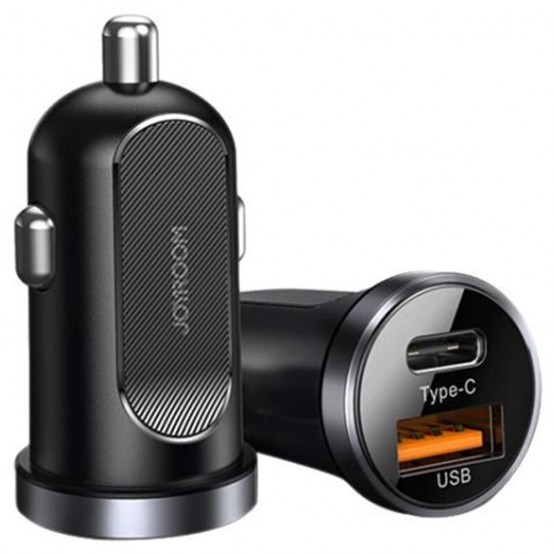 Alimentator JoyRoom Car Charger  - Fast Charging USB QC3.0, Type-C 30W - Black C-A08