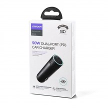 Alimentator JoyRoom Car Charger  - 2x Type-C, LED Light, Fast Charging, 50W - Gray JR-CL13