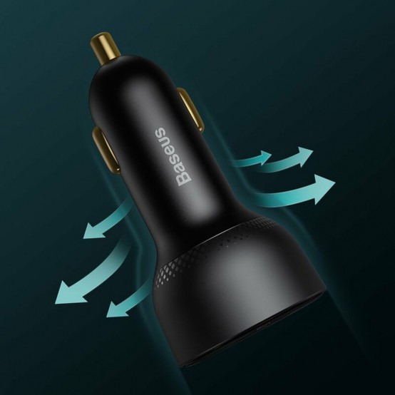 Alimentator Baseus Car Charger  - USB, Type-C, 100W, 5A, with Cable Type-C to Type-C - Black TZCCZX-01