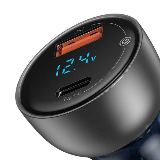Alimentator Baseus Car Charger  - Type-C PD65W, USB QC4.0 - Clear CCKX-C0A