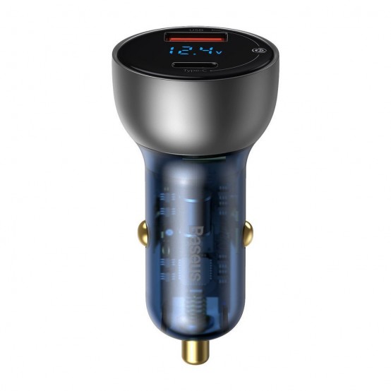 Alimentator Baseus Car Charger  - Type-C PD65W, USB QC4.0 - Clear CCKX-C0A
