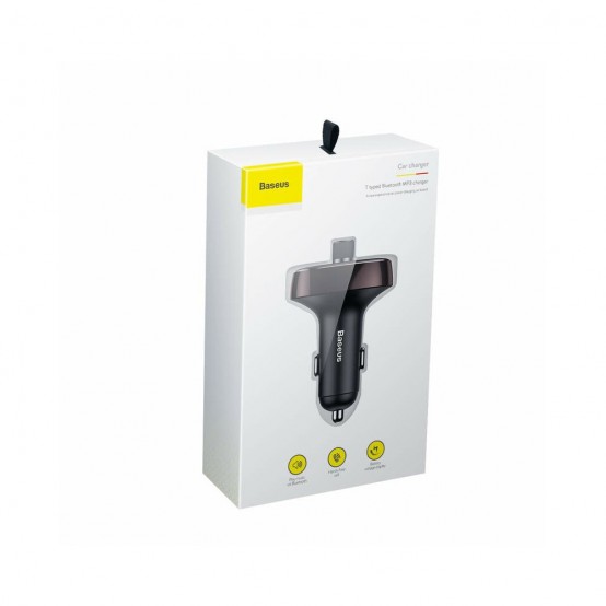 Alimentator Baseus T Typed S-09 Bluetooth Mp3 Car Charger - Coffee