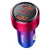 Alimentator Baseus Car Charger Magic Series  - LED DIsplay, 2x USB QC 3.0, 6A, 45W - Red CCMLC20A-09