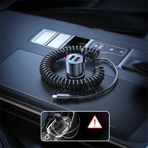 Alimentator JoyRoom Car Charger  - 2x USB, RGB Lights, 3.4A, 17W, with Cable Lightning - Black JR-CL25